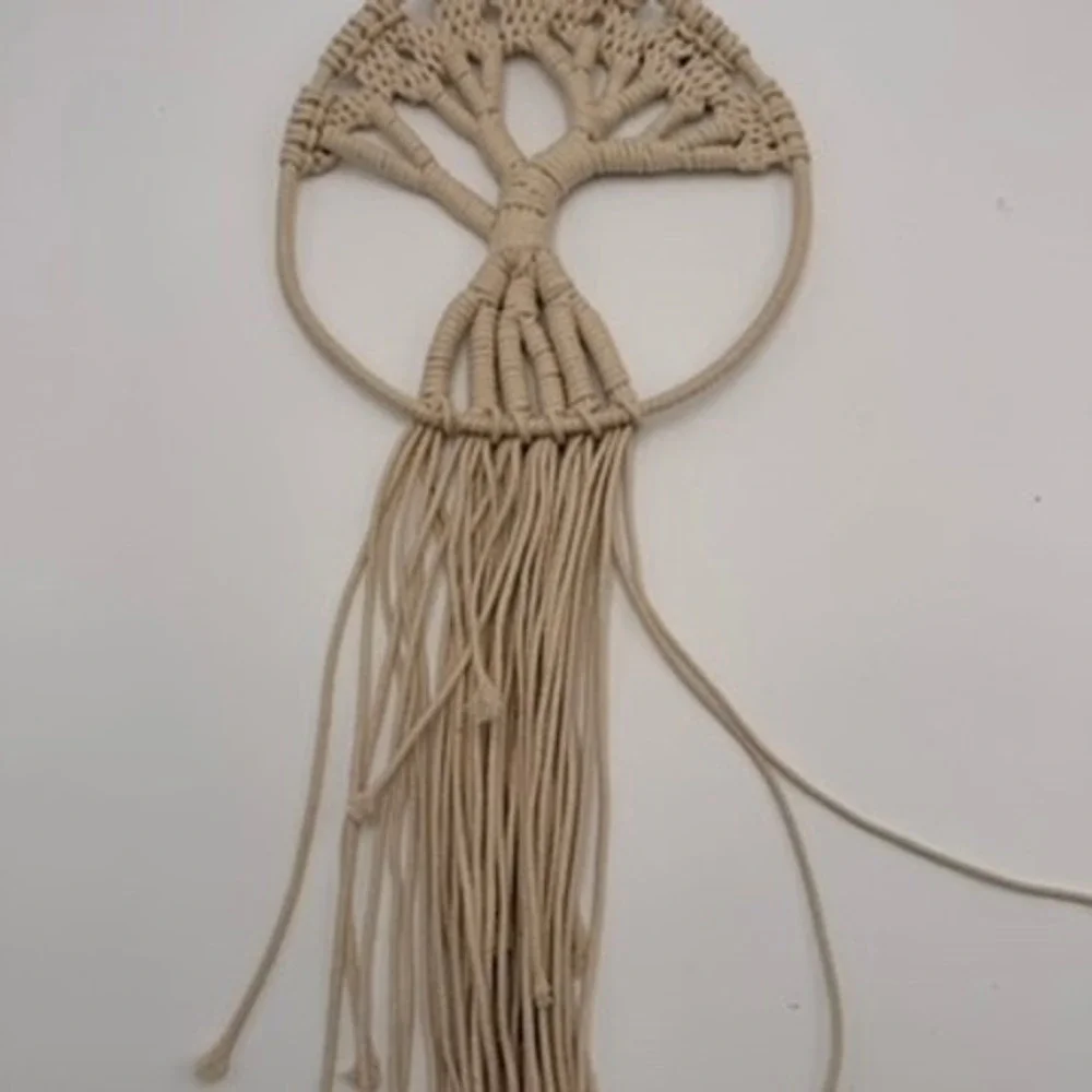 Unbranded Macrame Tree of Life Wall‎ Hanging Unisex OS Cream Excellent Boho Art